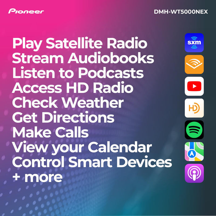 Pioneer DMH-WT5000NEX 9" Floating Touchscreen Digital Multimedia Receiver with Wireless CarPlay, Android Auto and Alexa