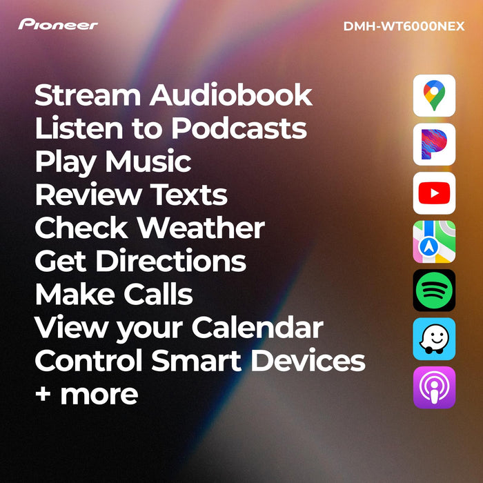 Pioneer DMH-WT6000NEX 10.1" HD Touchscreen Digital Media Receiver with Wireless Apple CarPlay, Android Auto & Alexa Built-In