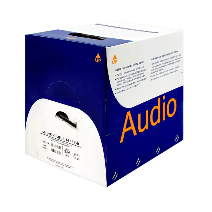 Wavenet AC1402OSPBK4-500 14AWG, 2 Conductors (105) Riser Audio Cable Reelex II 500 Feet -  Black