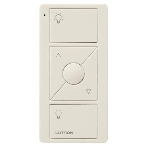 Lutron PJ2-3BRL-LA-L01R Caseta 3-Button Pico Smart Remote with Raise/Lower and Preset Light Icons Light Almond