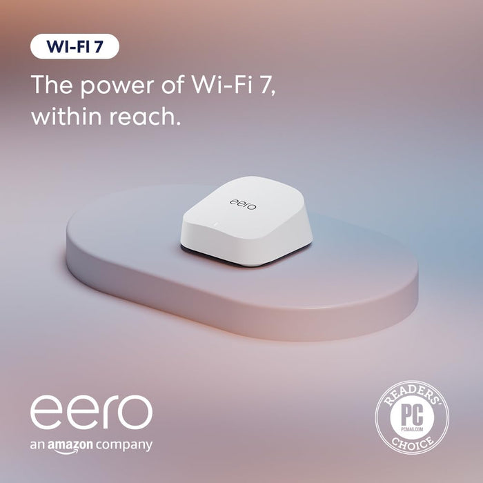 eero 7 Dual-band Mesh Wifi 7 Router BE5000 2.5 Gigabit Ethernet and 1.8 Gbps Wireless Speeds