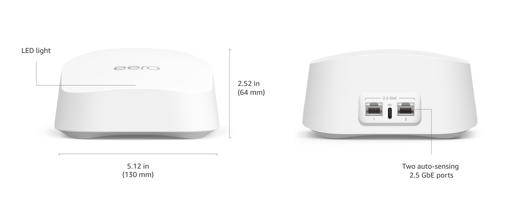 eero 7 Dual-band Mesh Wifi 7 Router BE5000 2.5 Gigabit Ethernet and 1.8 Gbps Wireless Speeds
