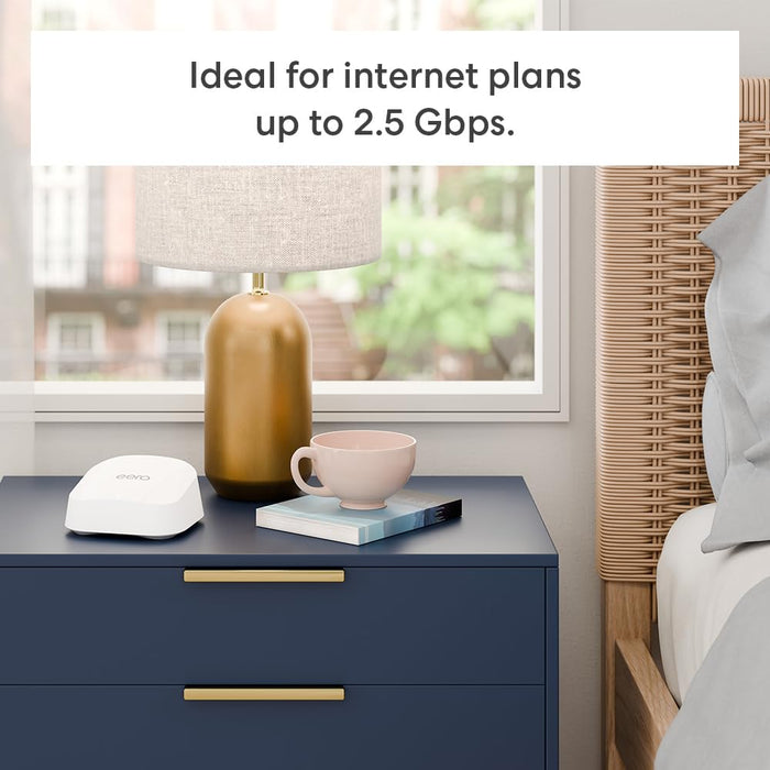 eero 7 Dual-band Mesh Wifi 7 Router BE5000 2.5 Gigabit Ethernet and 1.8 Gbps Wireless Speeds
