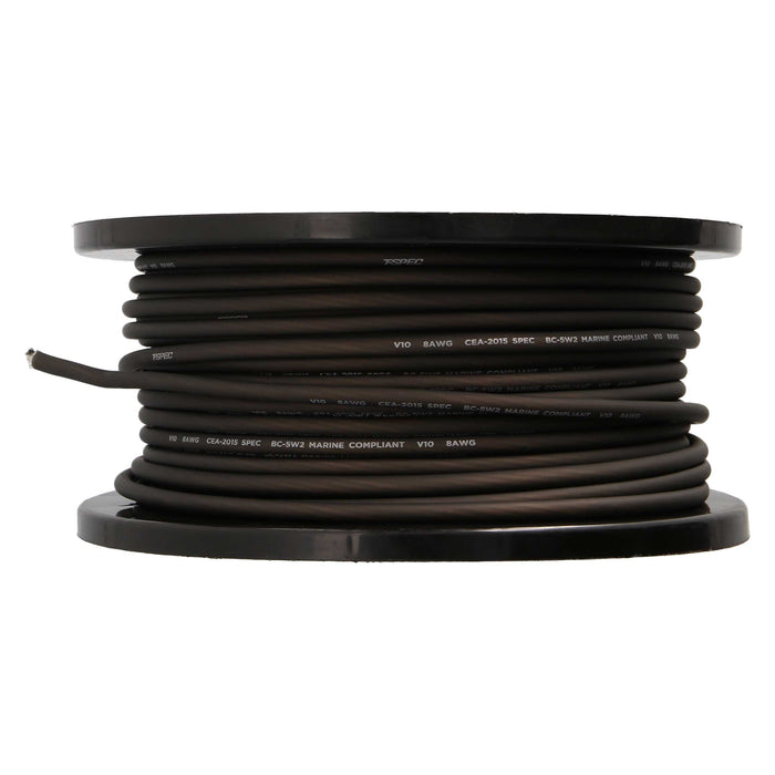 T-Spec V10GW-8250 8 AWG OFC Power Wire v10 SERIES - 250ft  Matte Black