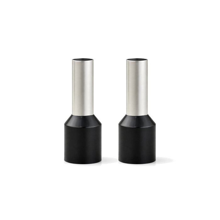 The Wires Zone 8 Gauge Wire Ferrule Connectors Black Barrel - (25 pack)