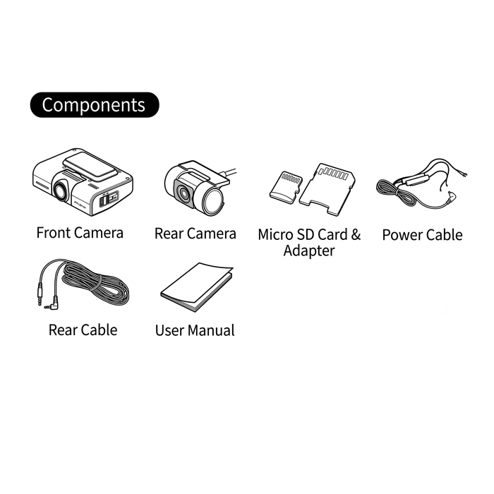 FineVu GX1100 4K Ultra HD Resolution Auto Night Vision Wide-Angle Lenses Dash Camera 32GB