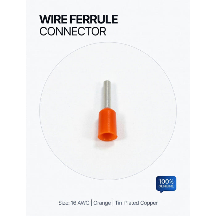 The Wires Zone 16 Gauge Wire Ferrule Connectors Orange Barrel - (50 pack)