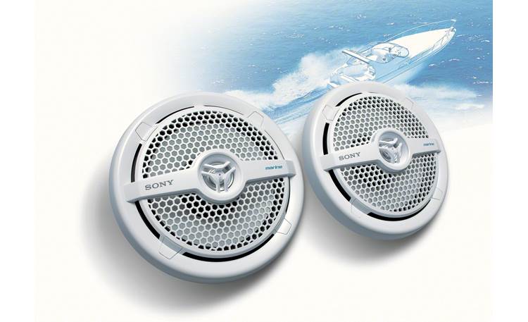 Sony XS-MP1621 6.5" 160W Max Power 2-Way Coaxial Marine Speakers White (Pair)