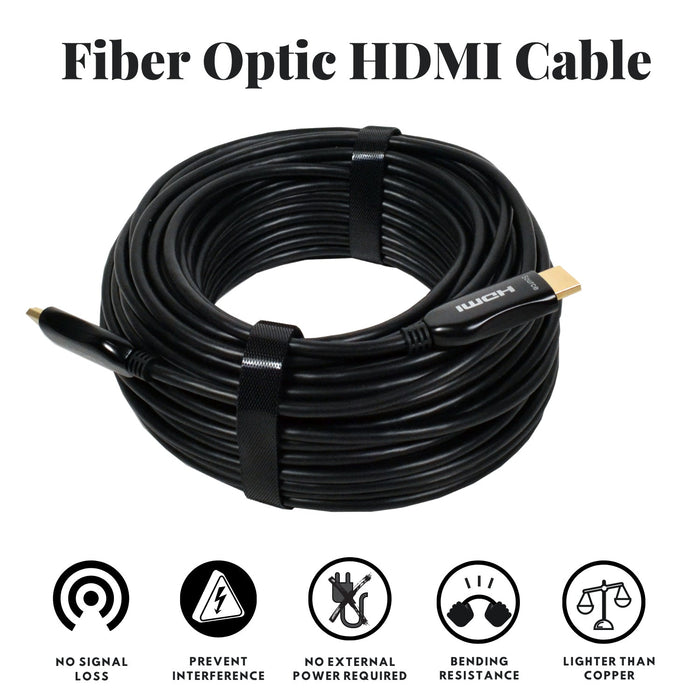Logico HDFB60BK Super High-Speed Fiber Optic HDMI Cable HDR 4K Ultra HD - 60 ft
