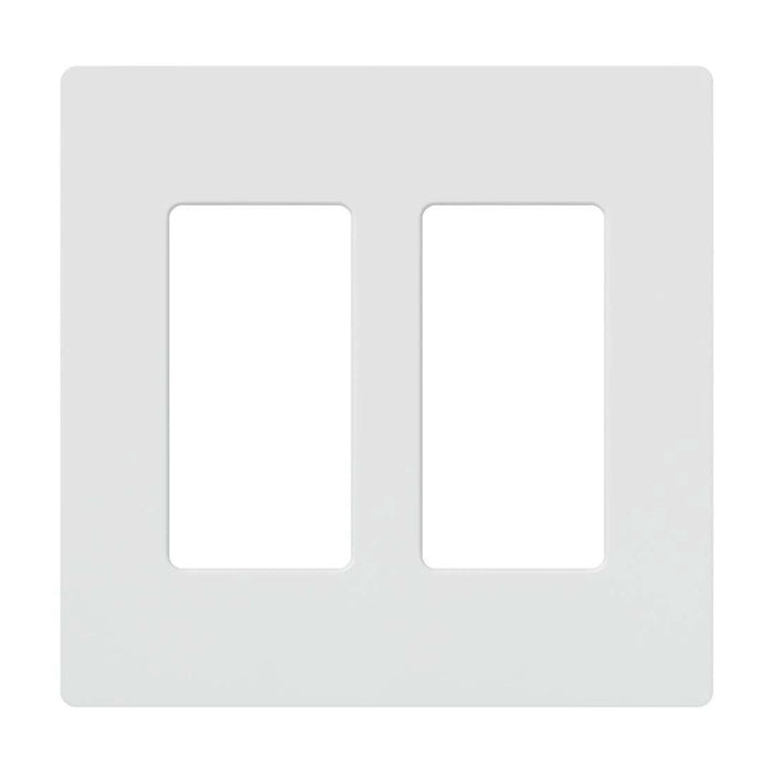 Lutron CW-2-WH Claro 2-Gang Screwless Wall Plate Decorator/Designer Paddle Switches and Dimmers - White