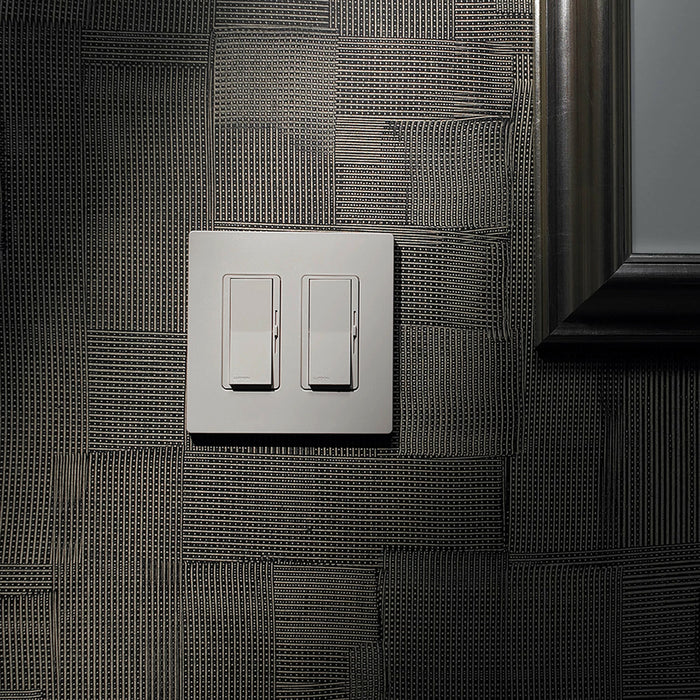 Lutron CW-2-WH Claro 2-Gang Screwless Wall Plate Decorator/Designer Paddle Switches and Dimmers - White
