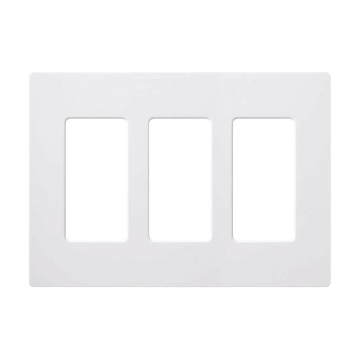 Lutron CW-3-WH Claro 3-Gang Screwless Wall Plate Decorator/Designer Paddle Switches and Dimmers - White