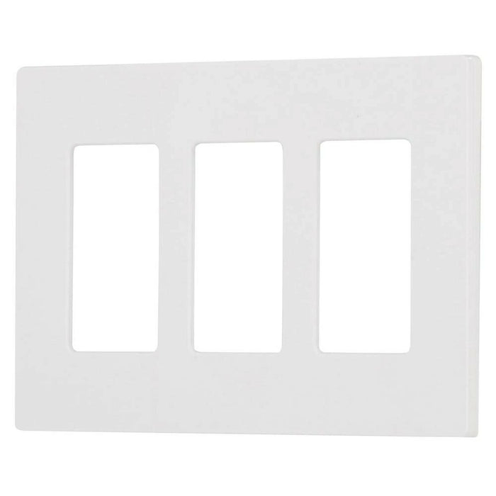 Lutron CW-3-WH Claro 3-Gang Screwless Wall Plate Decorator/Designer Paddle Switches and Dimmers - White