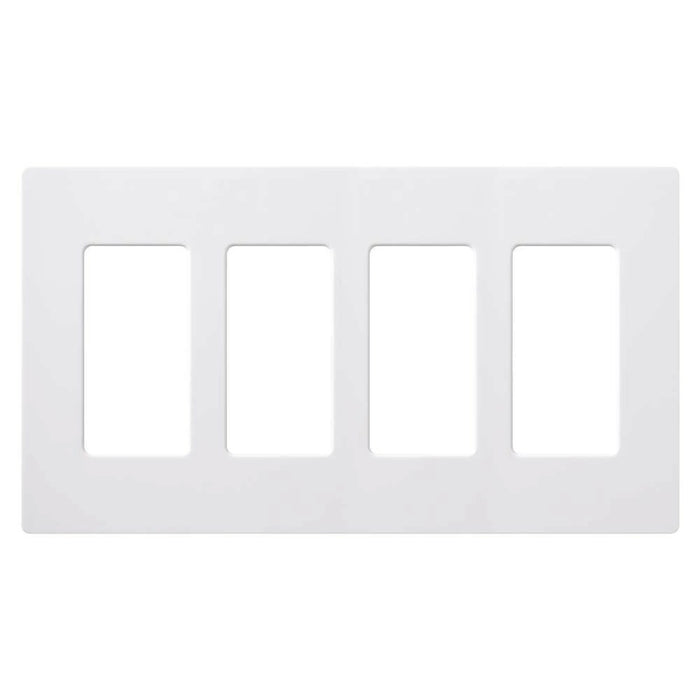 Lutron CW-4-WH Claro 4-Gang Screwless Wall Plate Decorator/Designer Paddle Switches and Dimmers - White