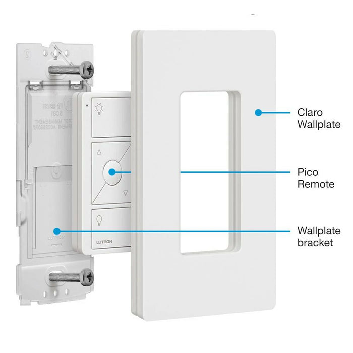 Lutron PJ2-WALL-WH-L01 Caseta Wireless Pico Wall-Mounting Kit for Caseta Smart Dimmer - White