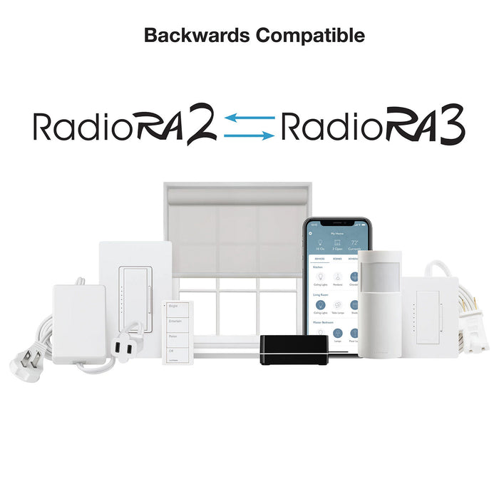 Lutron RR-PROC3-KIT RadioRA 3 All-In One Processor Starter Kit with Injector Ethernet Cable and Shelf Mount