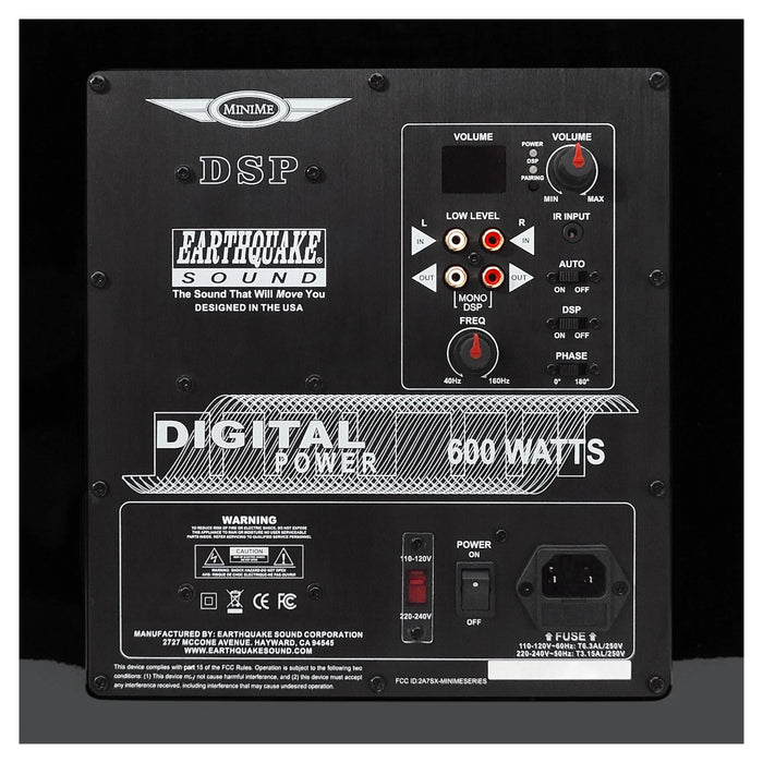 Earthquake Sound MiniMe DSP P-10 Compact Powered Subwoofer 10" 600W DSP Control and SLAPS Passive Radiator Technology