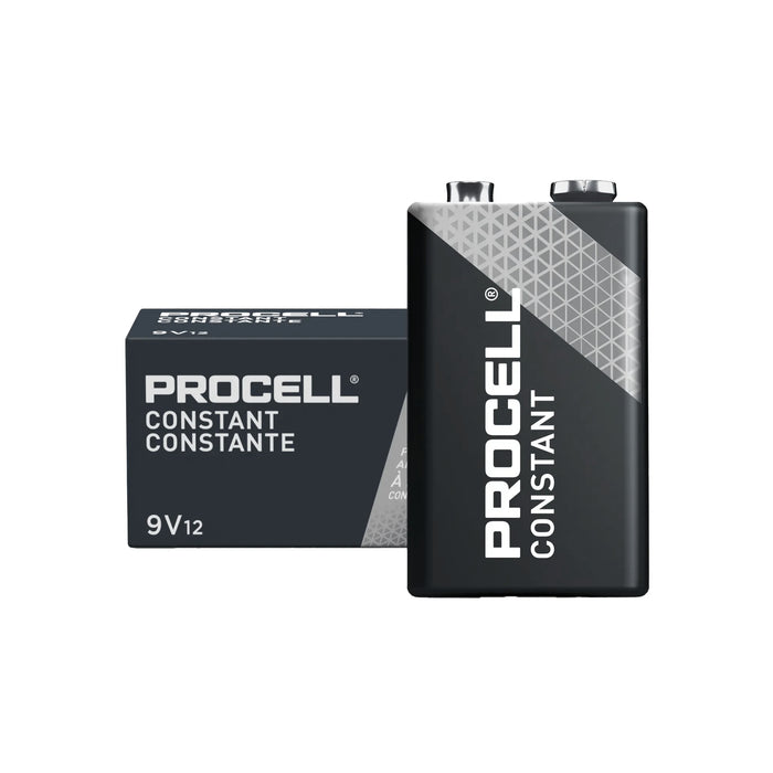 Procell Constant Size 9 Volt Industrial 9V Alkaline Battery - (12 Pack)