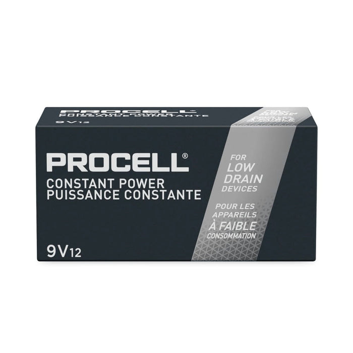Procell Constant Size 9 Volt Industrial 9V Alkaline Battery - (12 Pack)