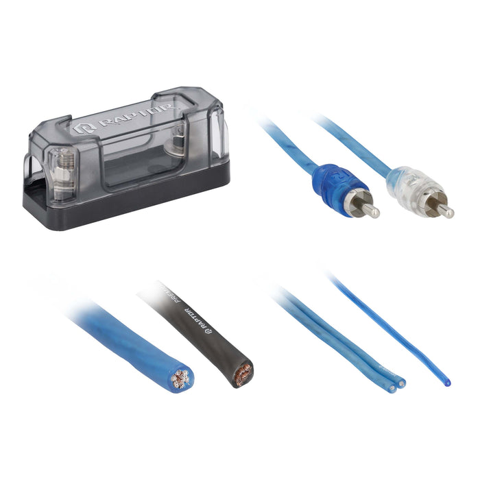 Raptor R2AK4 4 Gauge Complete Amp Kit w/ RCA for Up to 1100W Systems