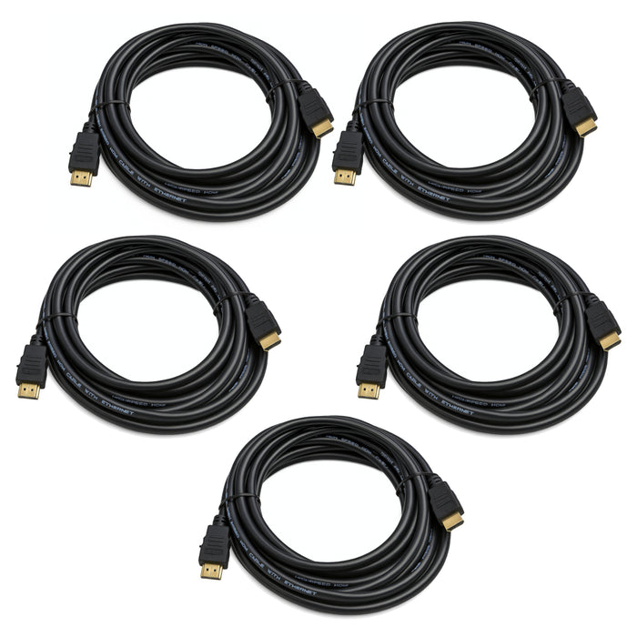 Male HDMI to HDMI 9 Feet AV Cable with Ethernet for HDTV DVD PC 1080p 1080i 4K (1-5 Pack)