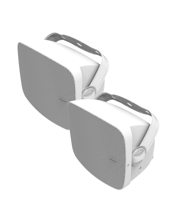 Klipsch RSM-525 Two-Way All-Weather 260W Full Range 5.25" Indoor/Outdoor Residential Surface Mount Loudspeaker - White (Pair)