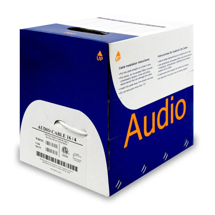 Wavenet AC1604RWH4 4 Conductors 500FT 16AWG OFC Riser CMR Audio Cable - White