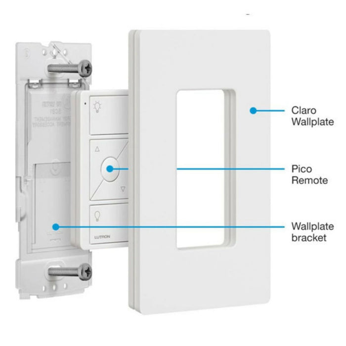 Lutron PICO-WBX-ADAPT Caseta Wireless Wallplate Bracket For Pico Smart Remote 3-way, White