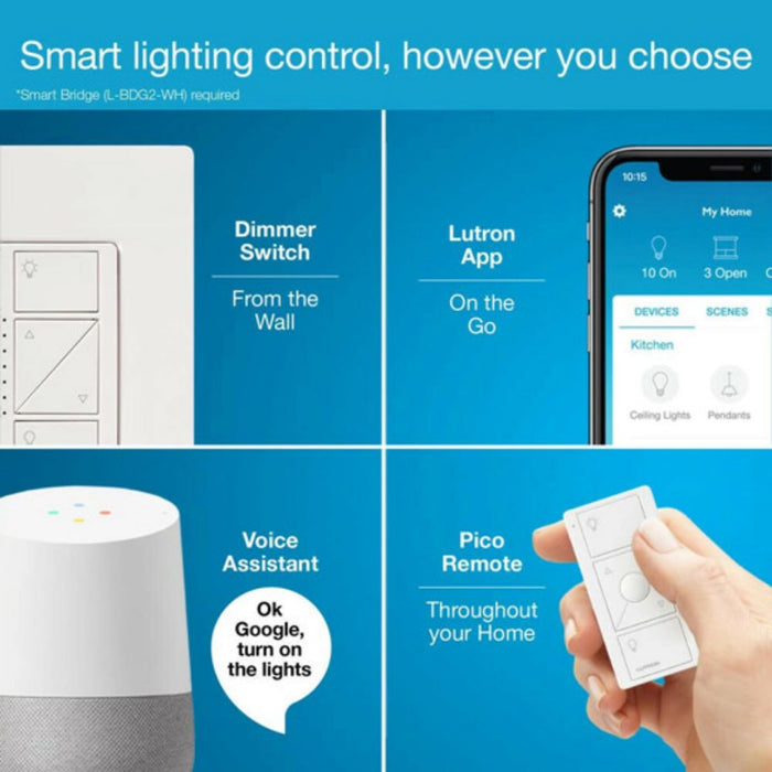 Lutron PD-6WCL-WH Caseta Wireless Multi-Location In-Wall Dimmer (White)