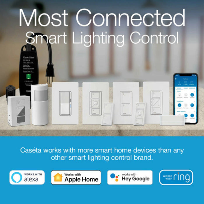 Lutron PD-6WCL-WH Caseta Wireless Multi-Location In-Wall Dimmer (White)