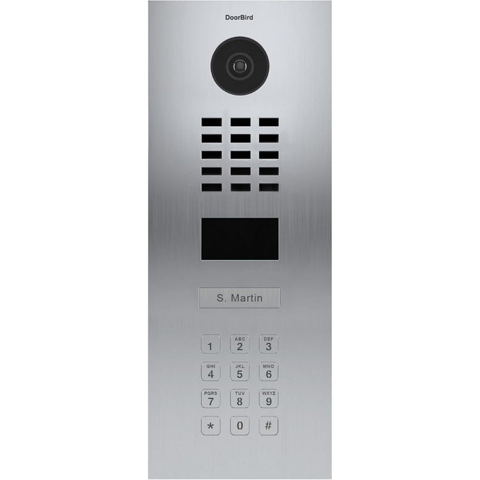 DoorBird D2101KV Flush Mount IP Video Door Station , Stainless Steel V2A Brushed - grinding dust resistant - 1 Call button- Keypad - POE Capable