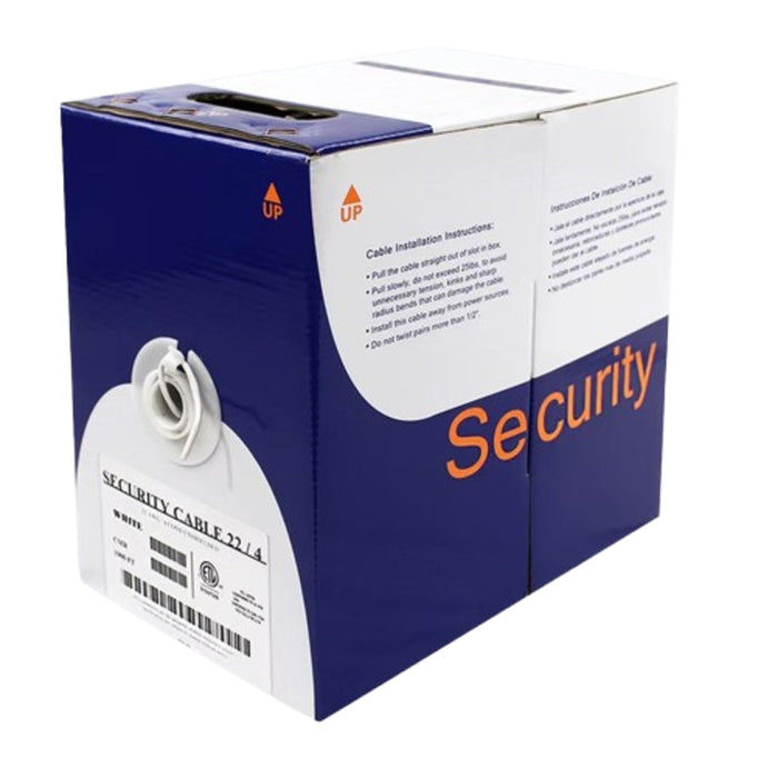 Wavenet SC2204RWH1 22AWG, Solid, 4 Conductors, Riser Security Cable, 1000' ft Pull Box - White