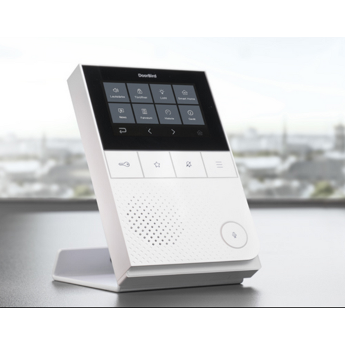 DoorBird A1101 Indoor IP Video Station 4″ True Color Touchscreen PoE/WiFi 2‑Way Audio Visitor History Home Automation Relays - White