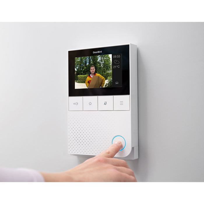 DoorBird A1101 Indoor IP Video Station 4″ True Color Touchscreen PoE/WiFi 2‑Way Audio Visitor History Home Automation Relays - White