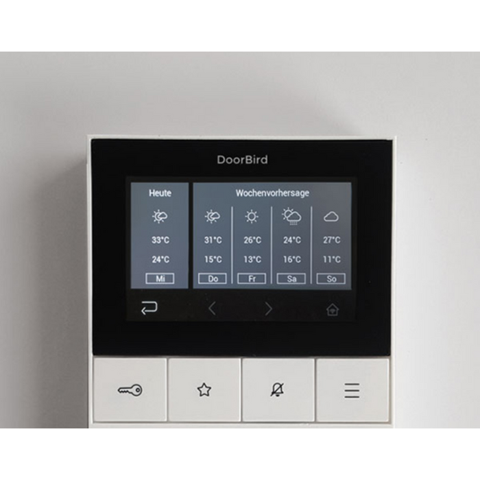 DoorBird A1101 Indoor IP Video Station 4″ True Color Touchscreen PoE/WiFi 2‑Way Audio Visitor History Home Automation Relays - White