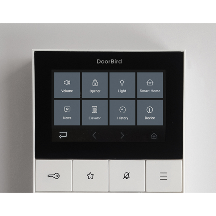 DoorBird A1101 Indoor IP Video Station 4″ True Color Touchscreen PoE/WiFi 2‑Way Audio Visitor History Home Automation Relays - White