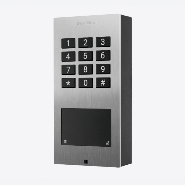 DoorBird A1121 Surface‑Mount IP Access System WiFi/LAN (PoE) Illuminated Keypad RFID Reader Bluetooth LE IP65 Weatherproof, Stainless Steel