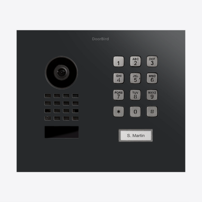 DoorBird D1101KH Flush‑Mount IP Video Intercom 1080p Ultra‑Wide Camera Night Vision 4D Motion Sensor Keypad PoE LAN 1‑Button - Black