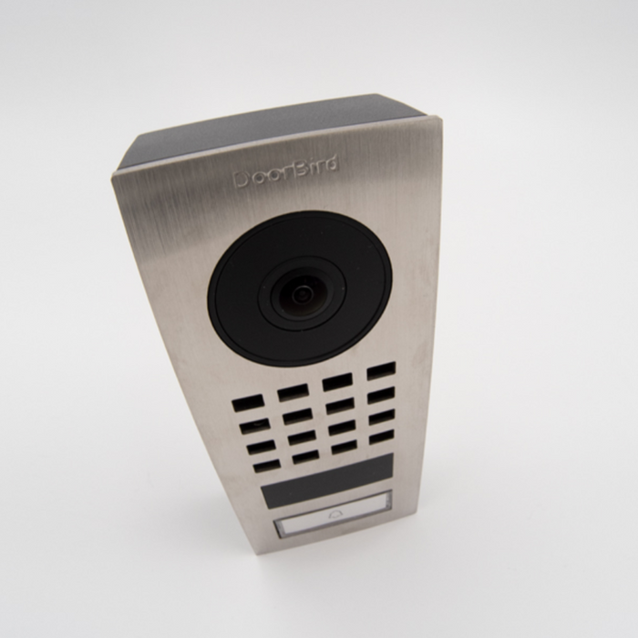 DoorBird D1101V Surface‑Mount IP Video Intercom 1080p Ultra‑Wide Camera Night Vision 4D Motion Sensor WiFi/LAN PoE 1‑Button - Stainless Steel