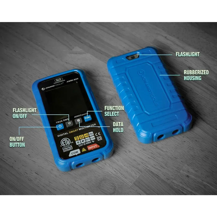 Jonard Tools AMM-600 Automatic Intelligent Digital Multimeter ETL Certified Tests A/C DC Voltage 600V