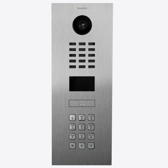 DoorBird D2101KV IP Video Intercom Keypad RFID 720p Ultra‑Wide Camera Night Vision 4D Motion Sensor PoE LAN 1‑Button - Stainless Steel