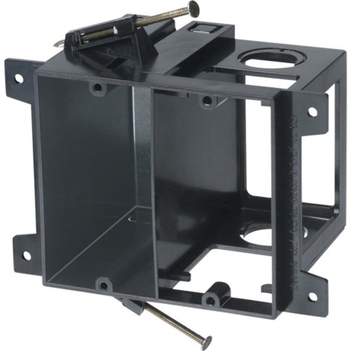 Arlington LVD2 2-Gang Power and Low Voltage Box for New Construction Black