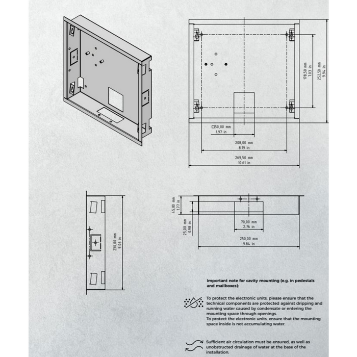 DoorBird D21xKH-FMB Flush-Mounting Housing Backbox for D21DKH - Stainless Steel