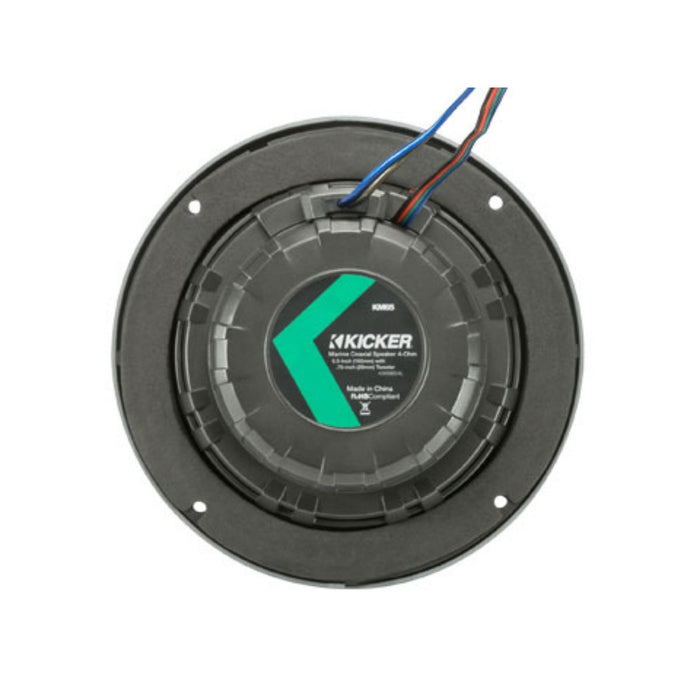 Kicker 45KM654L 6.5" 390W 4 Ohms Coaxial Marine Speakers w/ LED Illumination (Pair)