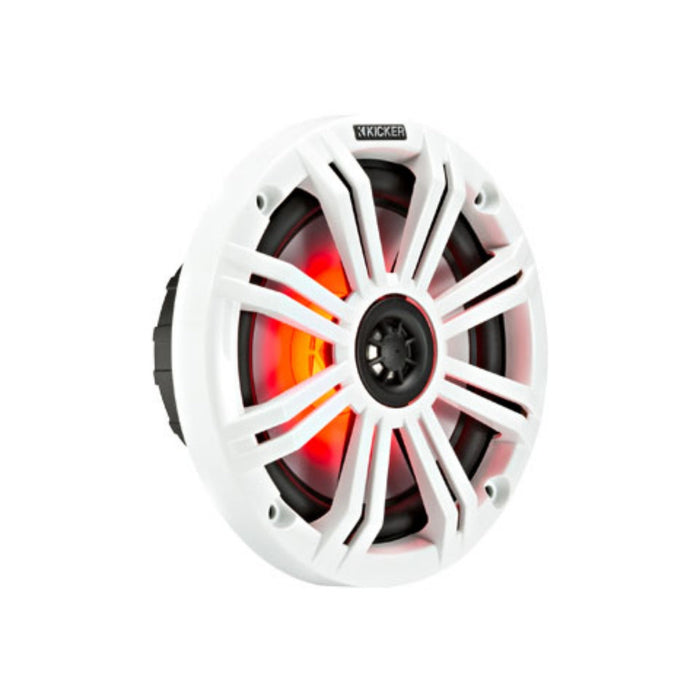 Kicker 45KM654L 6.5" 390W 4 Ohms Coaxial Marine Speakers w/ LED Illumination (Pair)