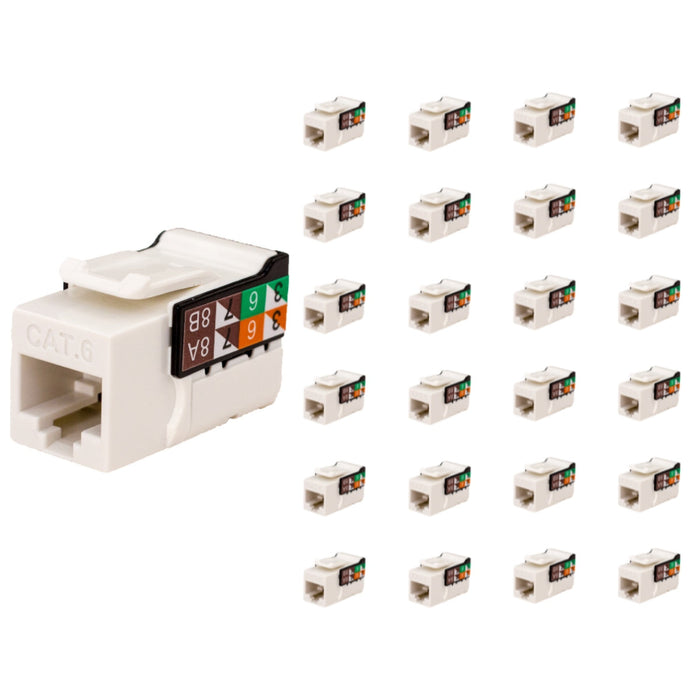 Vertical Cable 352-V2710/WH/25 CAT6 RJ45 Keystone Jack V-Max Series Unshielded - White (25 pack)