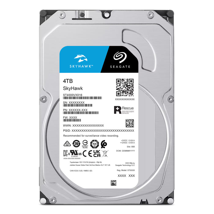 Seagate SkyHawk 4TB Surveillance HDD 3.5-Inch SATA 6Gb/s, 256MB Cache, 5400 RPM for DVR & NVR Systems (ST4000VX016)