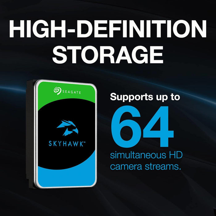 Seagate SkyHawk 8TB Surveillance Hard Drive HDD 3.5" SATA for DVR & NVR Security Camera Systems (ST8000VX010)