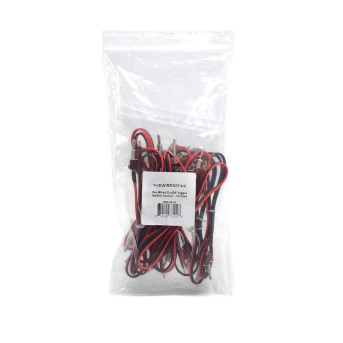 The Wires Zone Heavy Duty Pre Wired 6A 12V DC On/Off Toggle Switch - (10 pack)