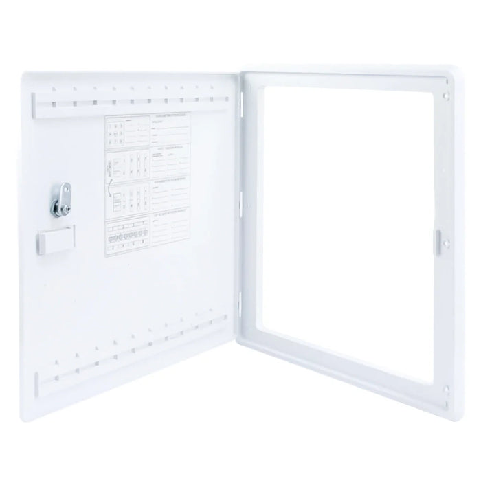 Wavenet 15" Plastic Empty Structured Wiring Enclosure Lockable Vented Door - White